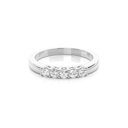 4 Prong Setting Plain Five Stone Ring