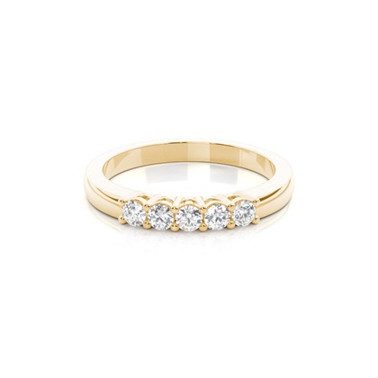 Yellow Gold 5 Stone Diamond Rings