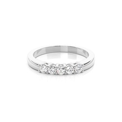 4 Prong Setting Plain Five Stone Ring