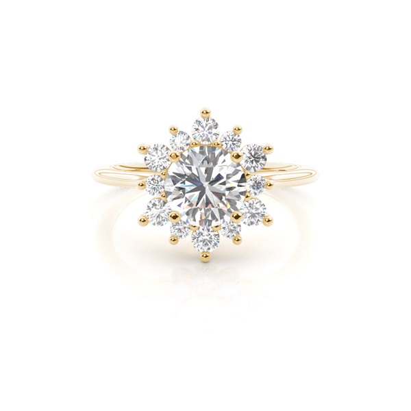 4 Prong Setting Plain Halo Engagement Ring