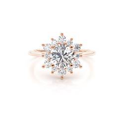 4 Prong Setting Plain Halo Engagement Ring