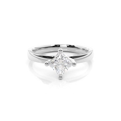 4 Prong Setting Princess Diamond Plain Engagement Ring