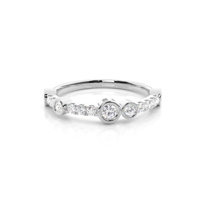 Full Bezel Setting Half Eternity Diamond Ring