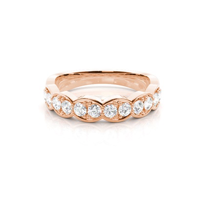 Rose Gold Half Eternity Diamond Rings