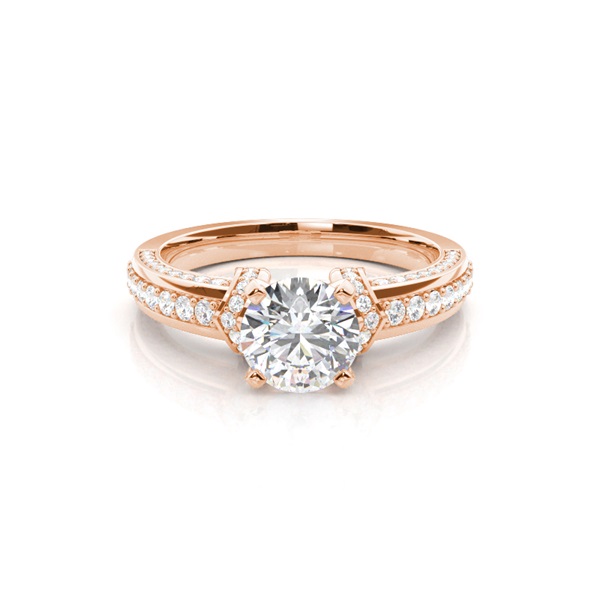 4 Prong Setting Side Stone Engagement Ring