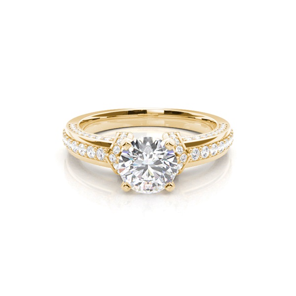 4 Prong Setting Side Stone Engagement Ring