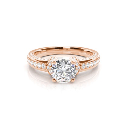 Rose Gold Side Stone Diamond Rings