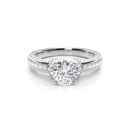 4 Prong Setting Side Stone Engagement Ring