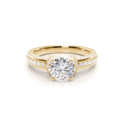 Yellow Gold Side Stone Diamond Rings