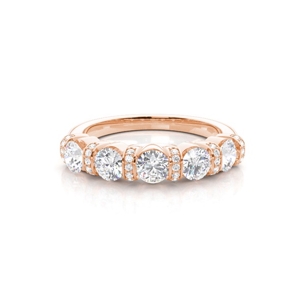 Bar Setting Plain Five Stone Ring