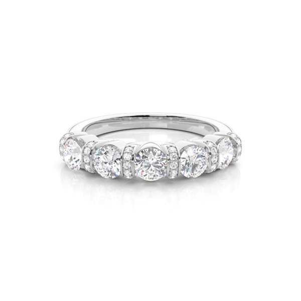 Bar Setting Plain Five Stone Ring
