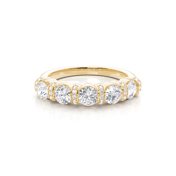 Bar Setting Plain Five Stone Ring