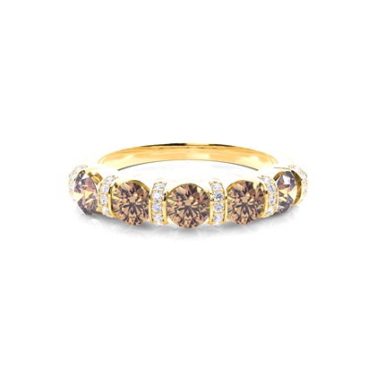 Yellow Gold Champagne Diamond Rings