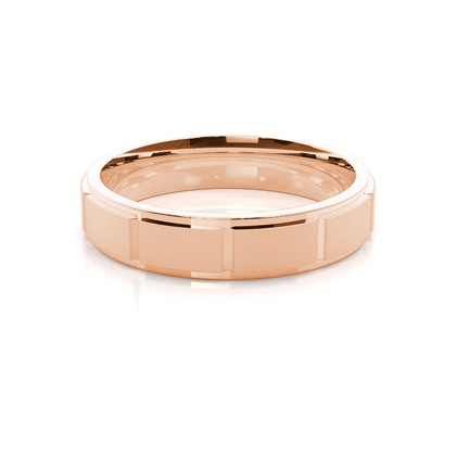 Rose Gold Men's Contemporary Wedding Rings 