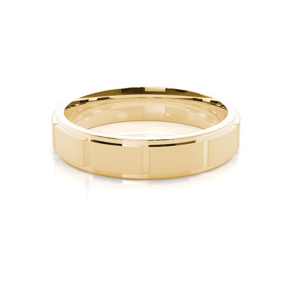 Yellow Gold Men's Contemporary Wedding Rings