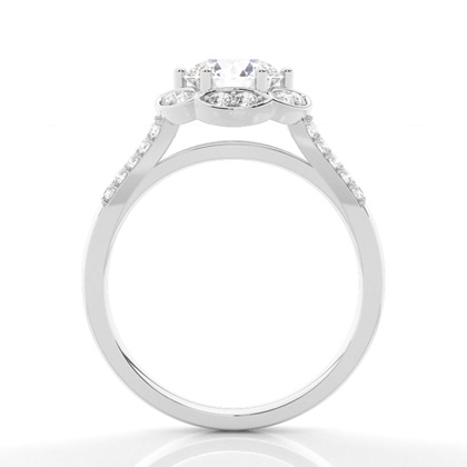 Round Side Stone Diamond Rings