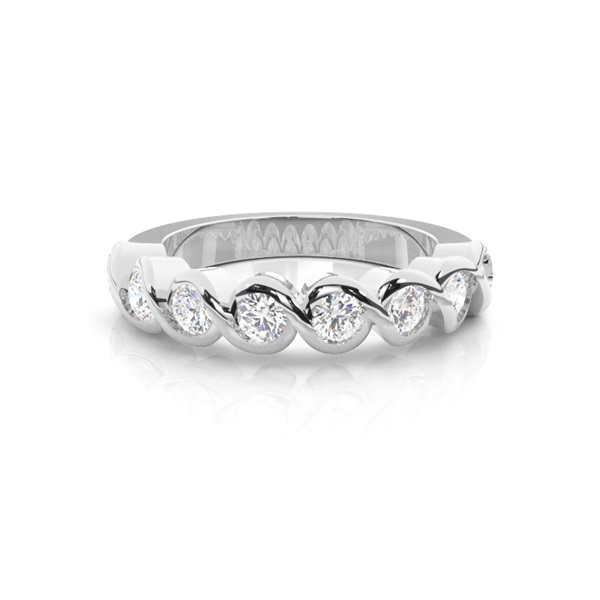 Bezel Setting Half Eternity Diamond Ring