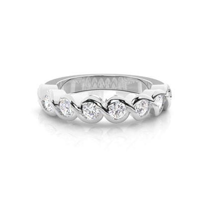 Bezel Setting Half Eternity Diamond Ring