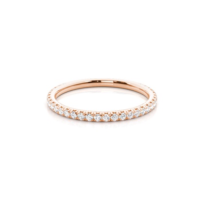 Round Rose Gold Eternity Diamond Rings