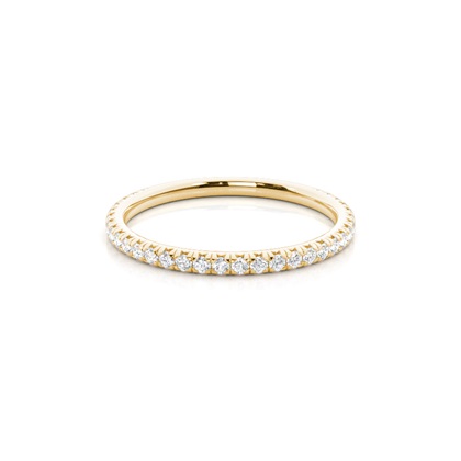 Round Yellow Gold Eternity Diamond Rings