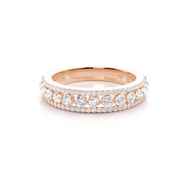 Pave Setting Half Eternity Diamond Ring