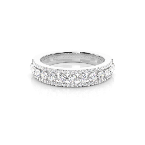 Pave Setting Half Eternity Diamond Ring