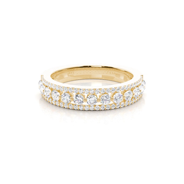 Pave Setting Half Eternity Diamond Ring