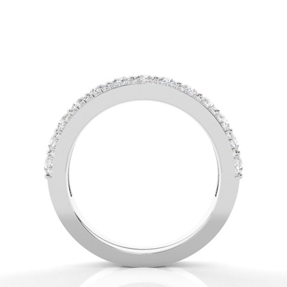 Round Silver Eternity Diamond Rings