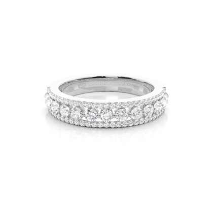 Pave Setting Half Eternity Diamond Ring