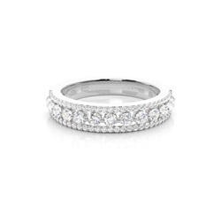 Pave Setting Half Eternity Diamond Ring