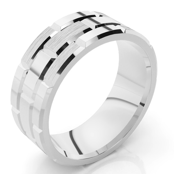 8.50mm Slight Comfort Fit Mens Plain Wedding Band