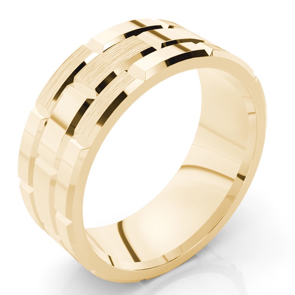 8.50mm Slight Comfort Fit Mens Plain Wedding Band