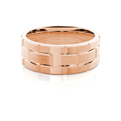 Rose Gold Men's Contemporary Wedding Rings 