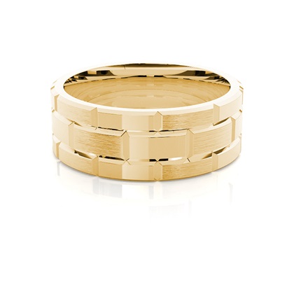 Yellow Gold Men's Contemporary Wedding Rings