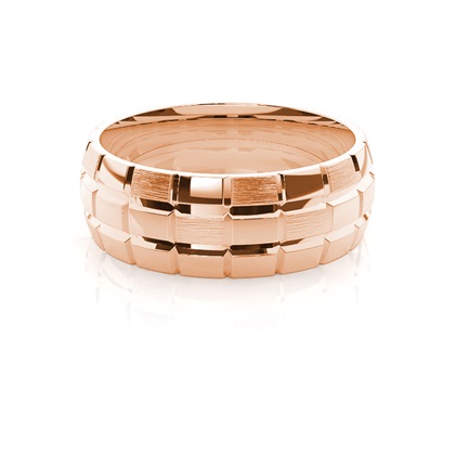 Rose Gold Men's Contemporary Wedding Rings 