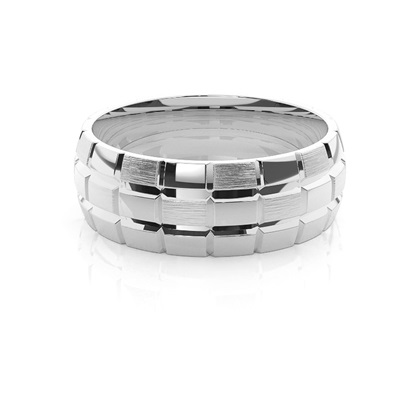 Platinum Men's Contemporary Wedding Rings