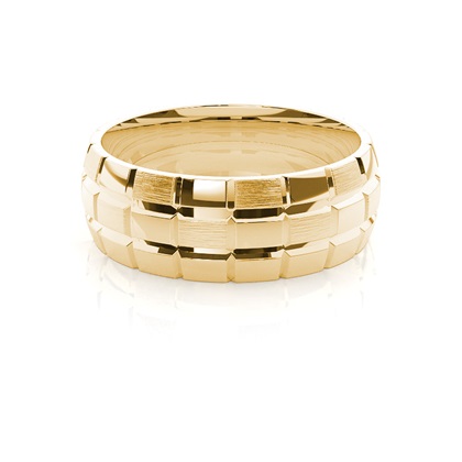 Yellow Gold Men's Contemporary Wedding Rings