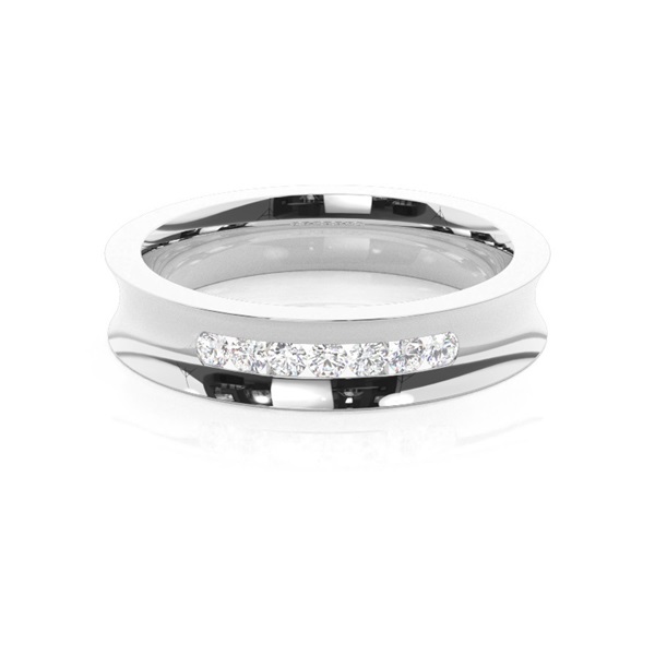 5.00mm Studded Slight Comfort Fit Diamond Wedding Band