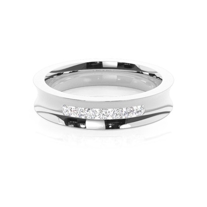 5.00mm Studded Slight Comfort Fit Diamond Wedding Band