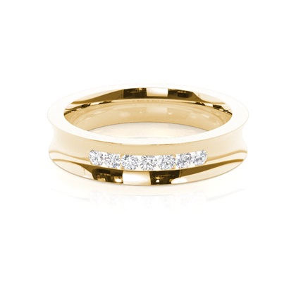 Men's Yellow Gold Diamond Wedding Rings
