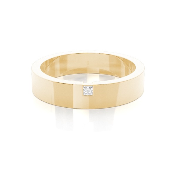 5.00mm Studded Slight Comfort Fit Diamond Wedding Band