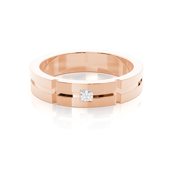 5.00mm Studded Slight Comfort Fit Diamond Wedding Band