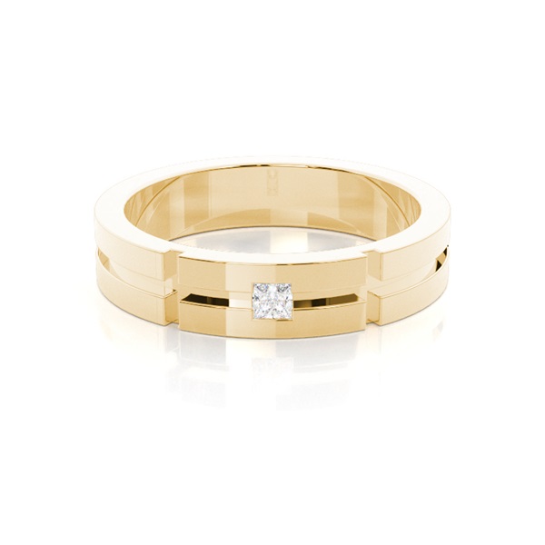 5.00mm Studded Slight Comfort Fit Diamond Wedding Band