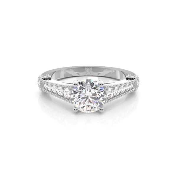 4 Prong Setting Side Stone Engagement Ring