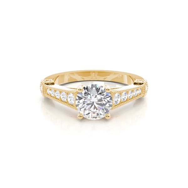 4 Prong Setting Side Stone Engagement Ring