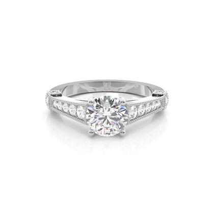 Round Side Stone Diamond Rings