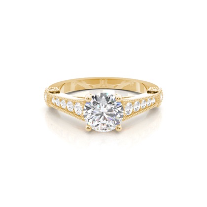 Yellow Gold Side Stone Diamond Rings