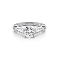 4 Prong Setting Side Stone Engagement Ring