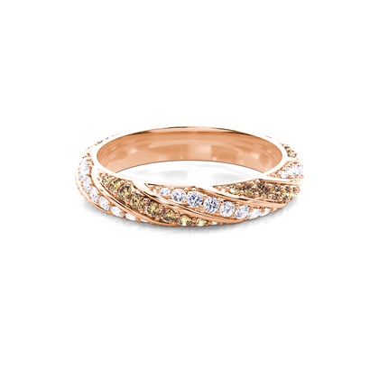 Round Champagne Diamond Rings