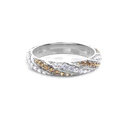 Pave Setting Full Eternity Champagne Diamond Ring